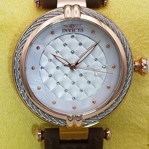 INVICTA BOLT Qrtz Crystal Oyster Dial Brown Strap